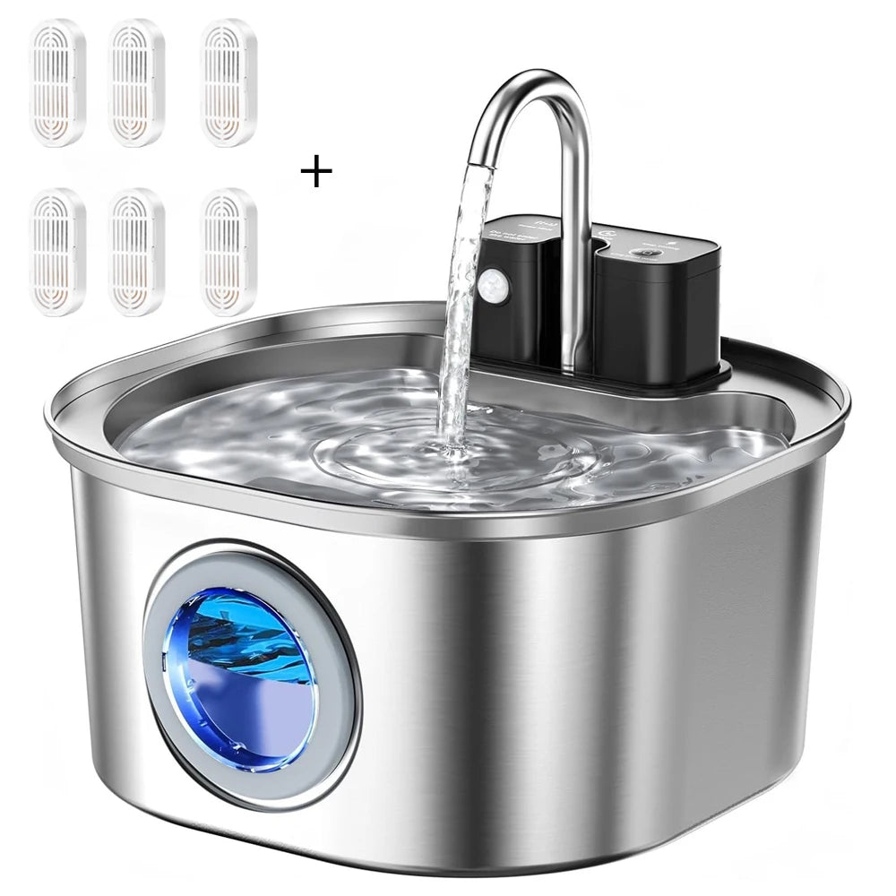 PureFlow Stainless Pet Water Fountain