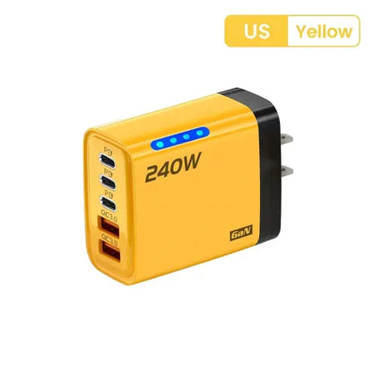 240W GaN USB C Charger 5 Port Adapter – Fast Charging Compatible Models