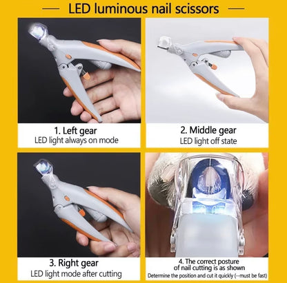 Professional Pet Nail Clippers w/ LED