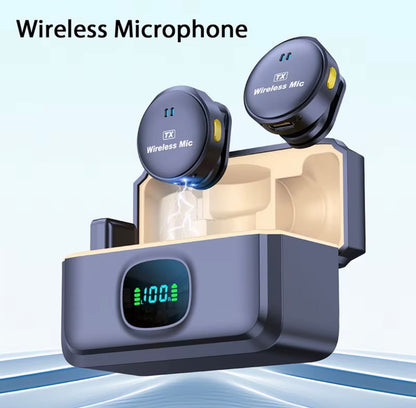 Lapel Lavalier Professional Dual Wireless Microphone Buttonhole Tie Mic Mini