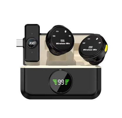 Lapel Lavalier Professional Dual Wireless Microphone Buttonhole Tie Mic Mini