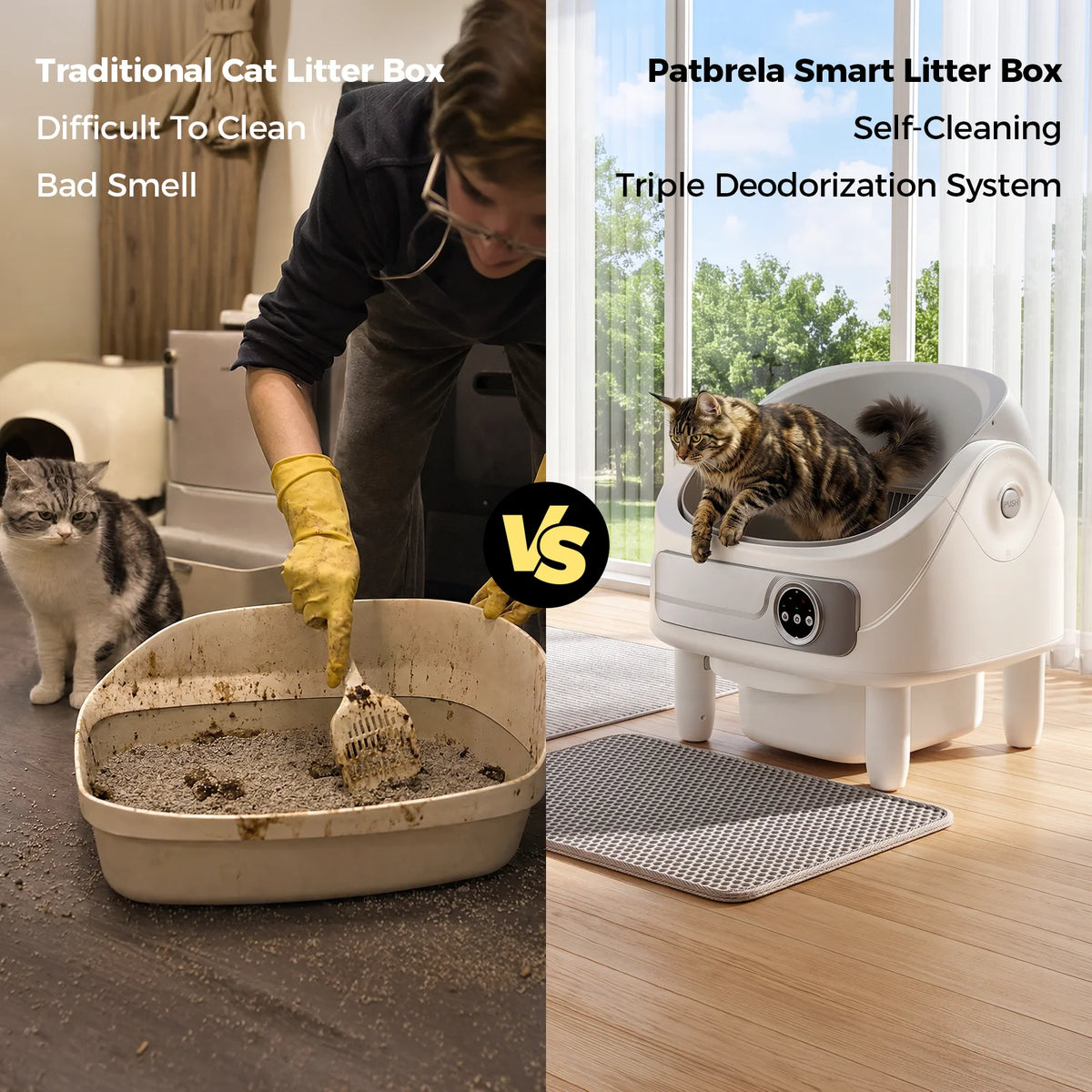automatic self-cleaning cat litter box
