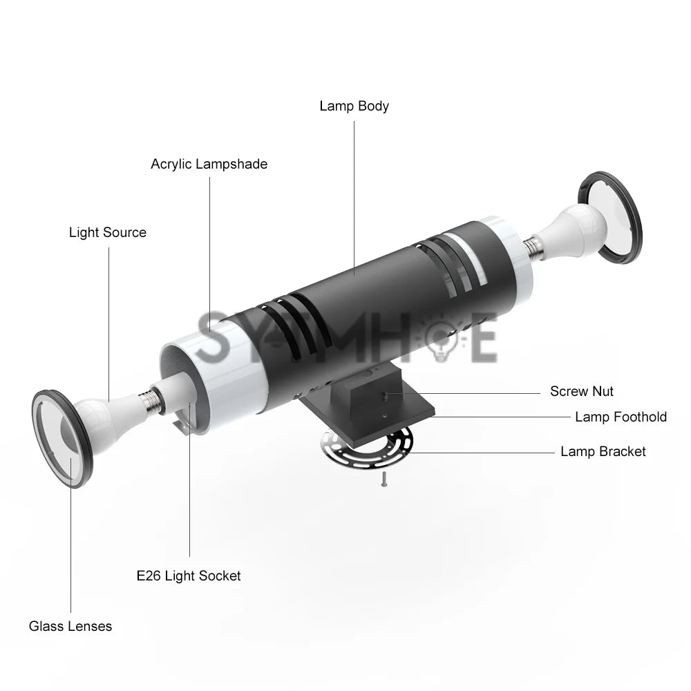 Outdoor Wall Mounted Lamps lack USA Stock IP65 Waterproof Real Estate.