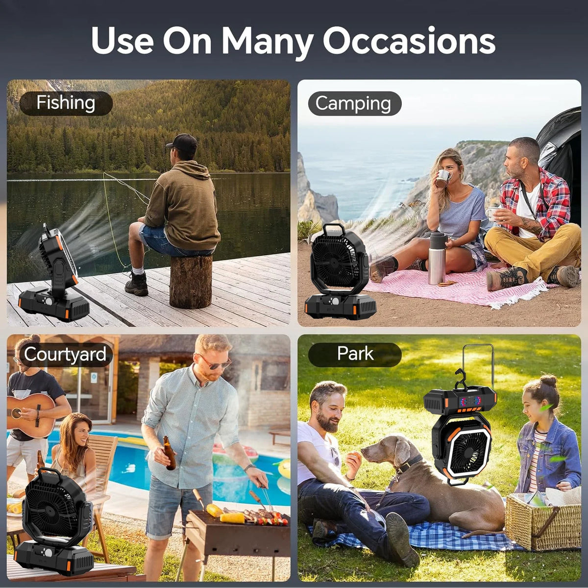 portable camping fan with power bank
