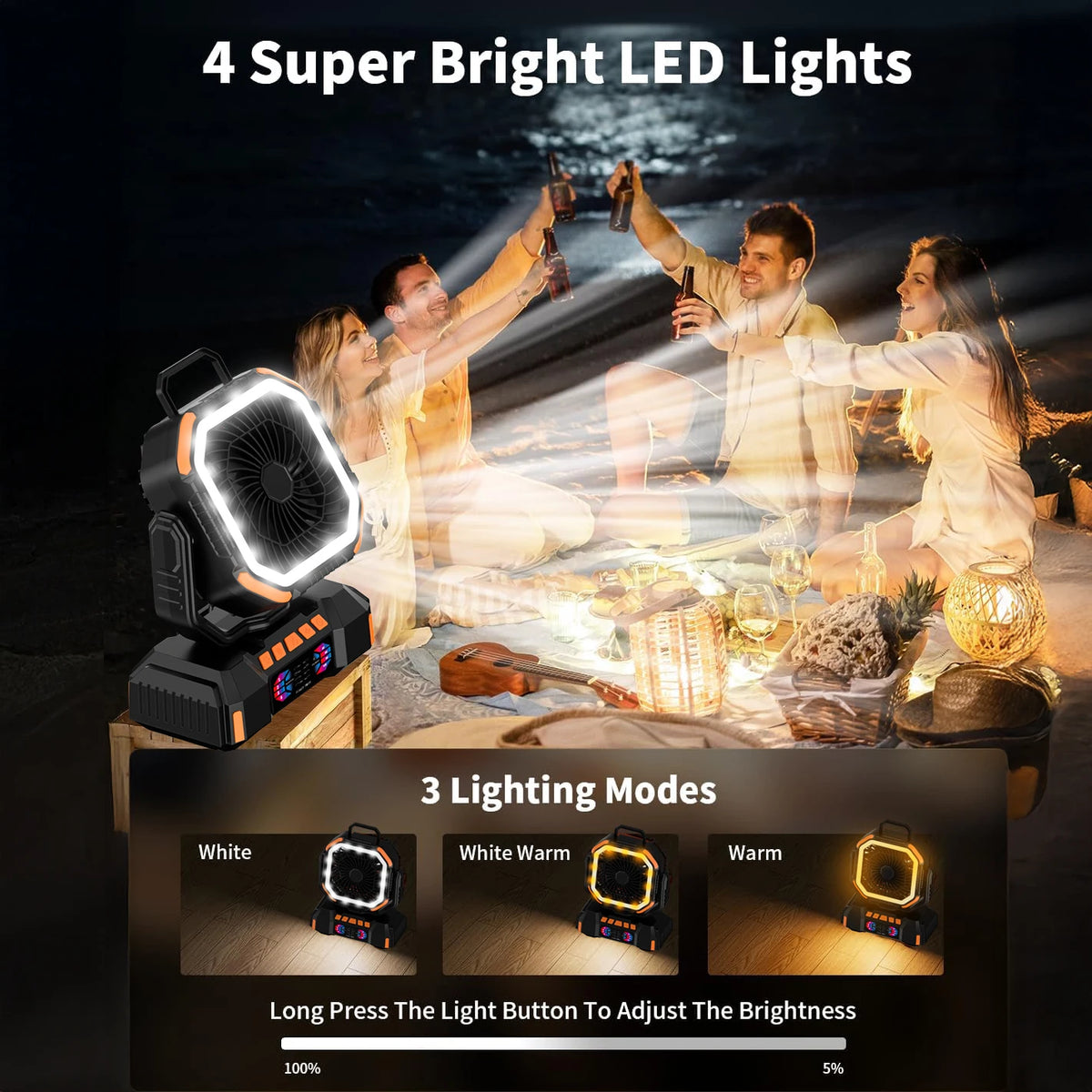 portable camping fan with power bank