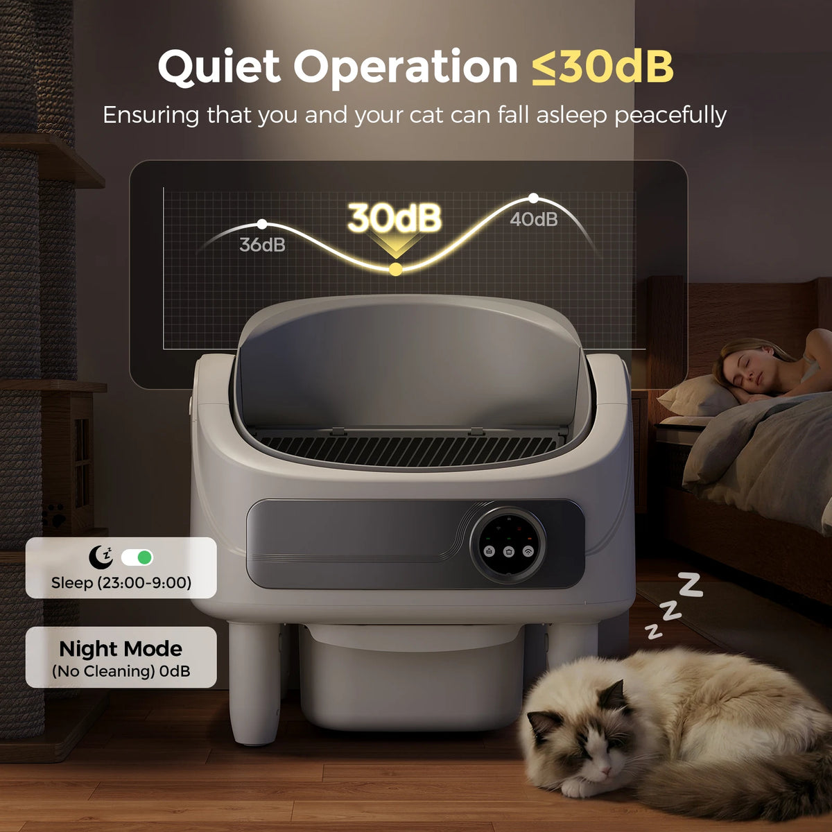 automatic self-cleaning cat litter box