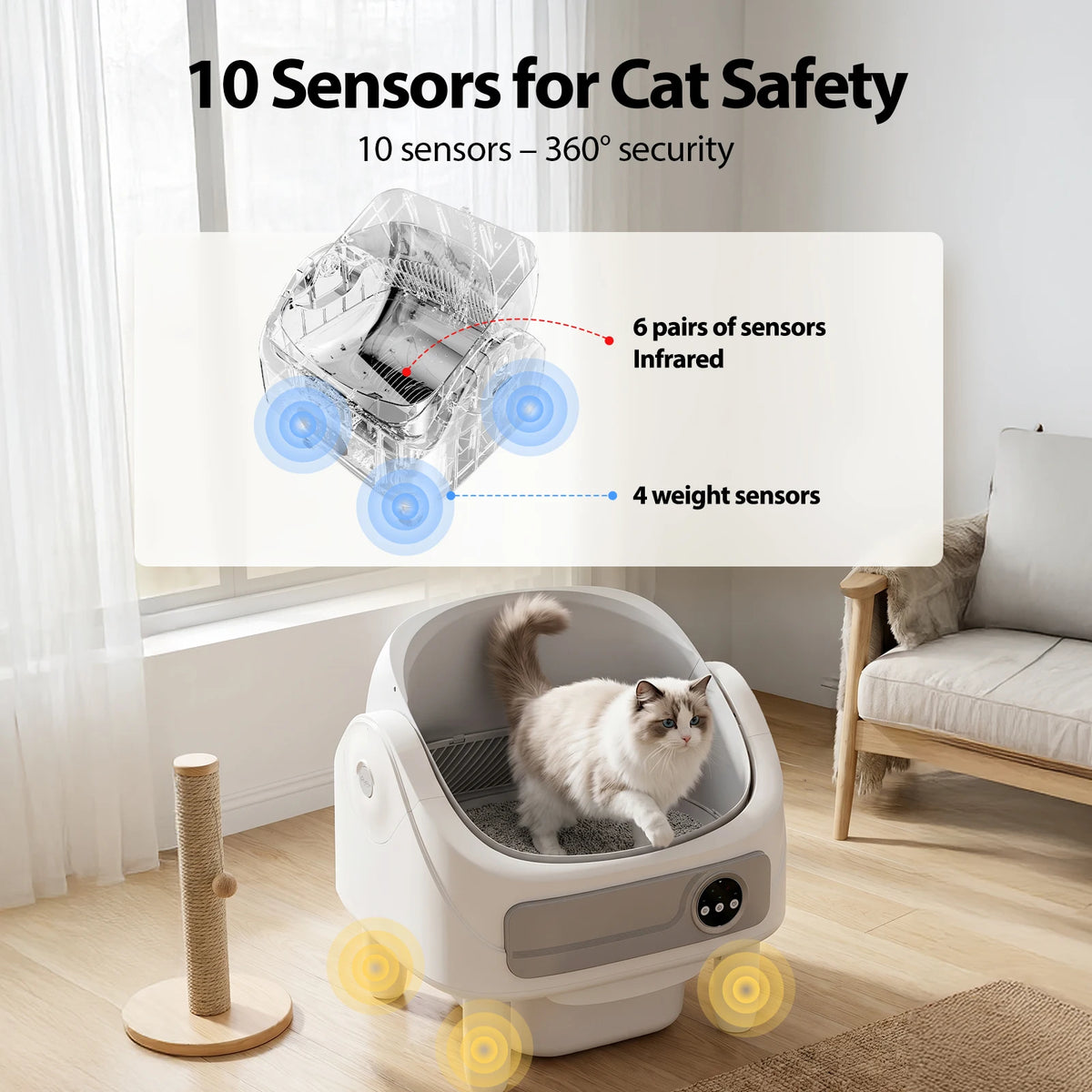 automatic self-cleaning cat litter box