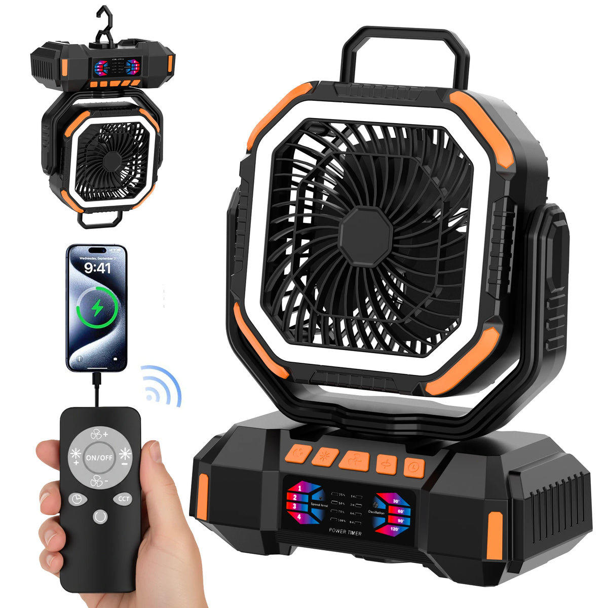 portable camping fan with power bank