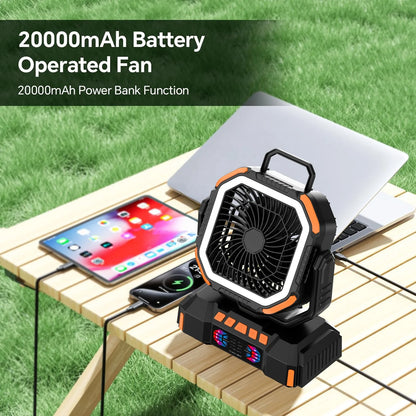 portable camping fan with power bank