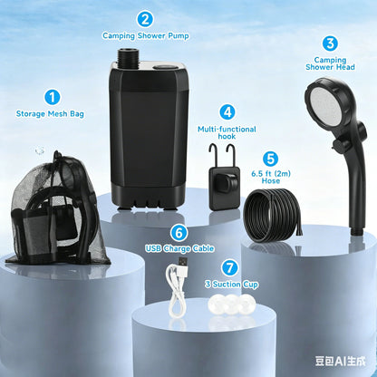 rechargeable camping shower
