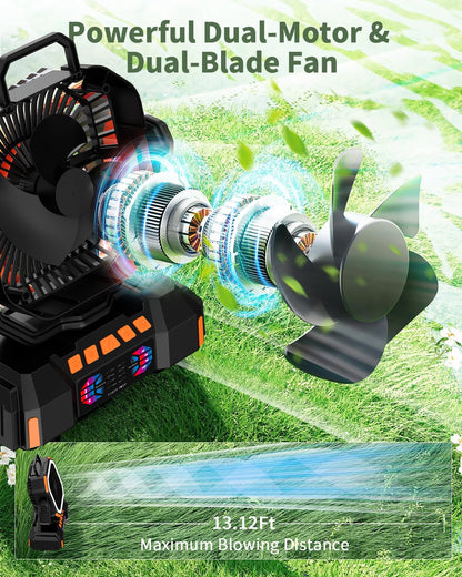 portable camping fan with power bank