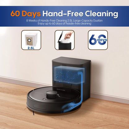 A6Pro 5000Pa Suction 3-in-1 Robot Vacuum Mop LiDAR Navigation Wi-Fi/App/Alexa Compatible Hard Floors Hotels Wet Dry Battery