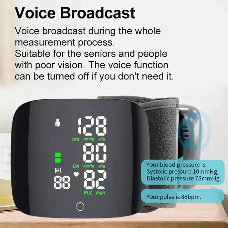 Rechargeable Digital Wrist Blood Pressure Monitor