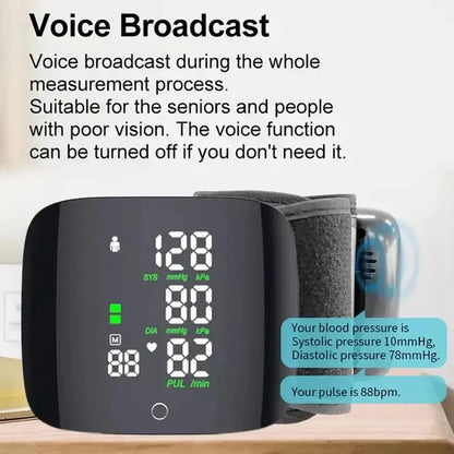 Rechargeable Digital Wrist Blood Pressure Monitor