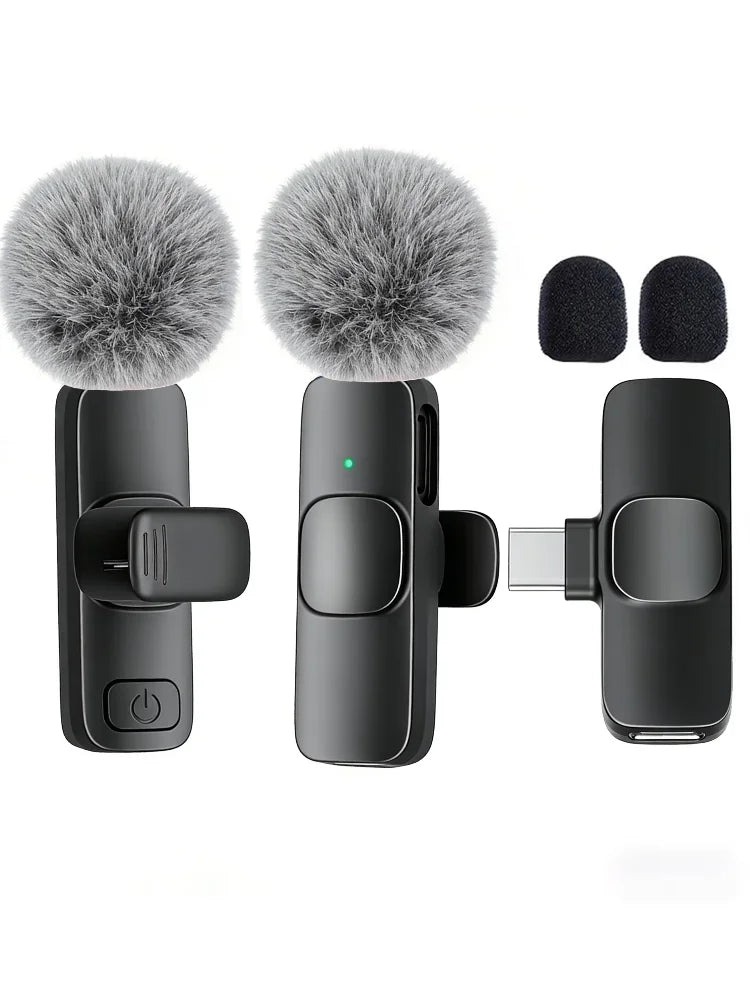 Type-C Port Professional Wireless Lavalier Microphone for Smartphones Plug Play