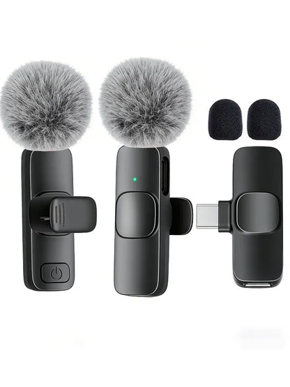 Type-C Port Professional Wireless Lavalier Microphone for Smartphones Plug Play