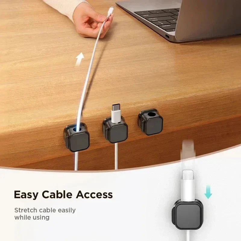 Magnetic Cable Clip Cable Holder Adhesive Wire Keeper Cord Organizer