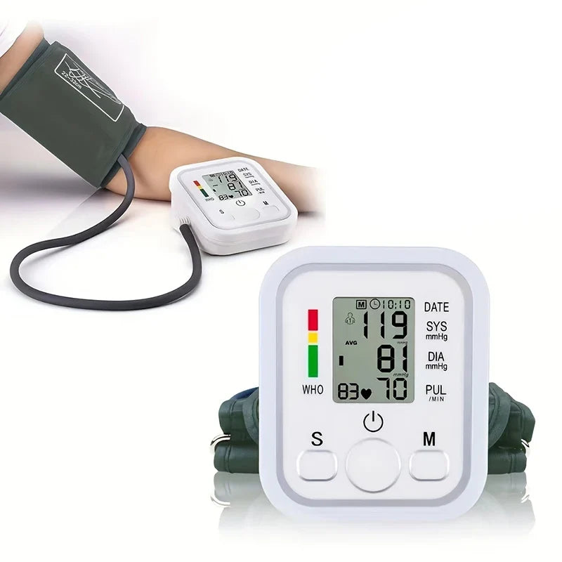 Automatic Upper Arm Blood Pressure Monitor – Digital BP & Pulse Meter
