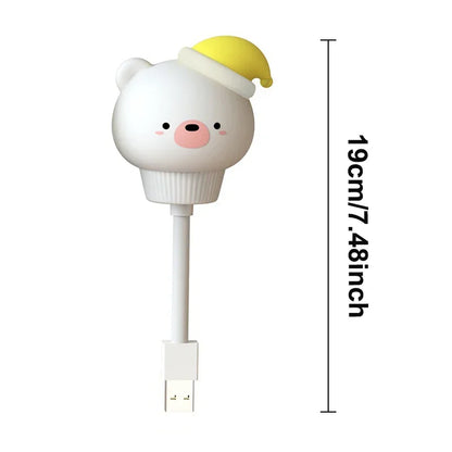 Cute Cartoon LED USB Night Light with Remote for Kids Bedroom & Bedside Lamp