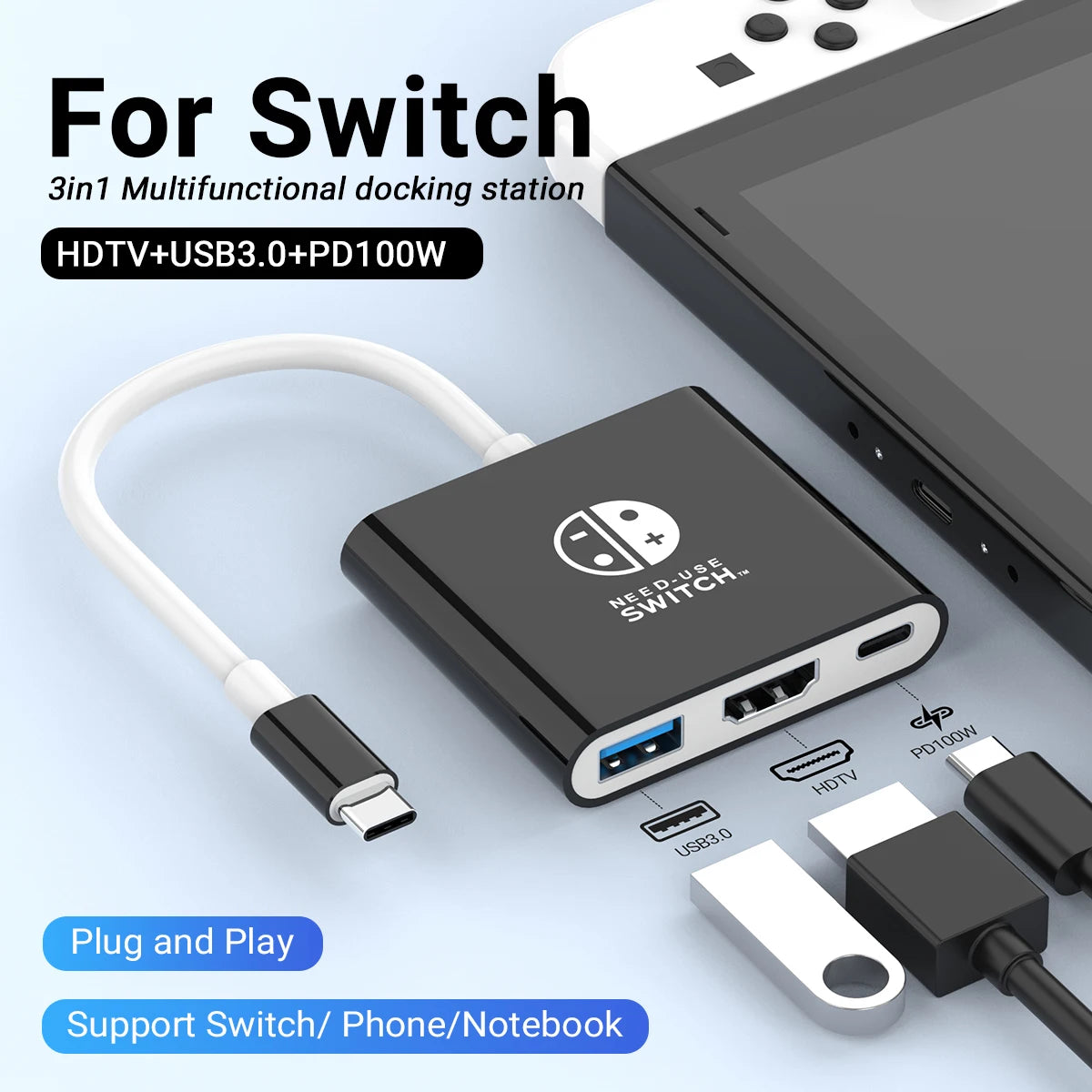 FOR SWITCH TYPE-C HUB Multi-function Adapter