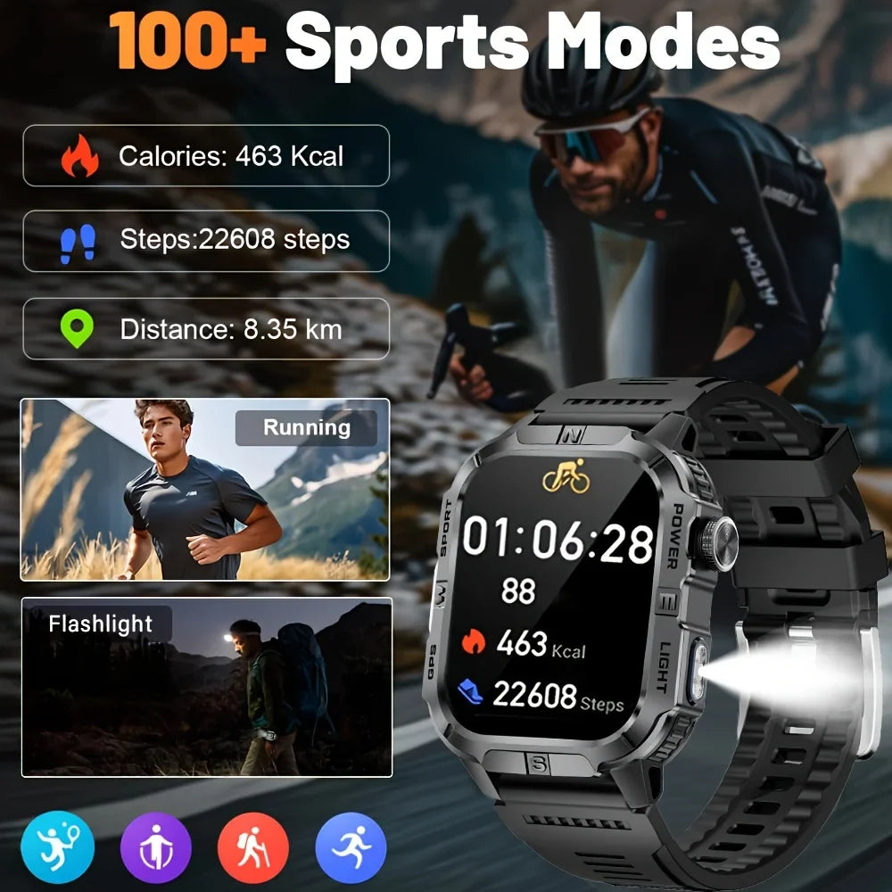 Men's GPS Smart Watch Outdoor Fitness Tracker AMOLED Bluetooth Call