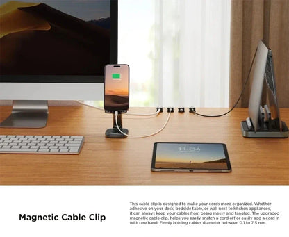 Magnetic Cable Clip Cable Holder Adhesive Wire Keeper Cord Organizer