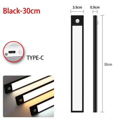 LED Motion Sensor Under Cabinet Light – USB Wireless, 3-Color, Kitchen & Wardrobe Lighting