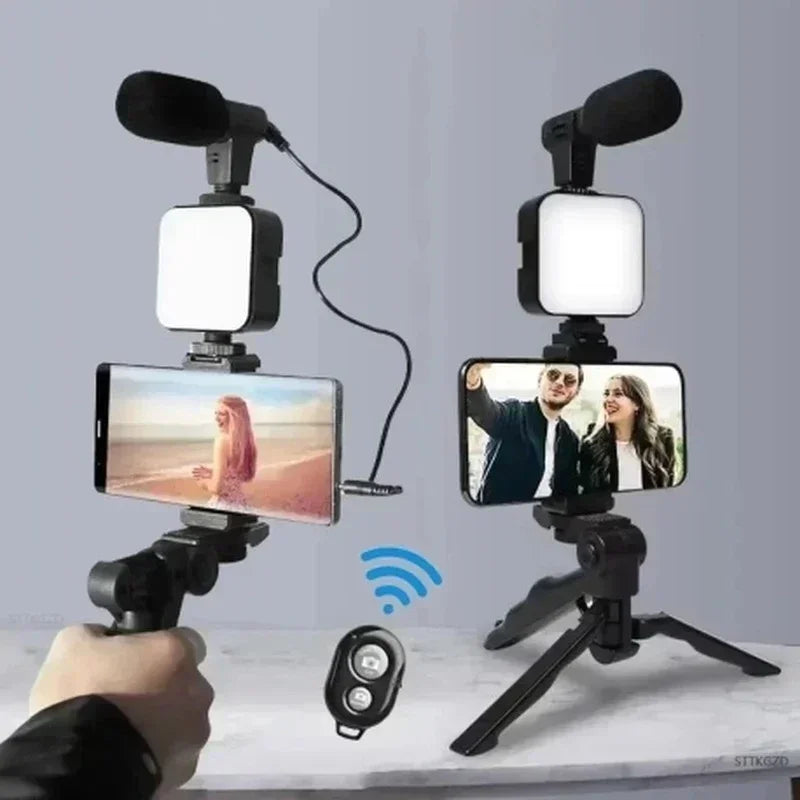 All-in-One Creator Kit – Phone Tripod, Mic & Ring Light