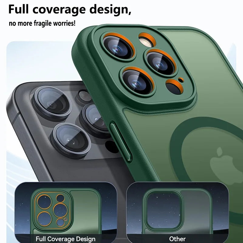 Luxury Magnetic Matte Shockproof Case – iPhone 11–16