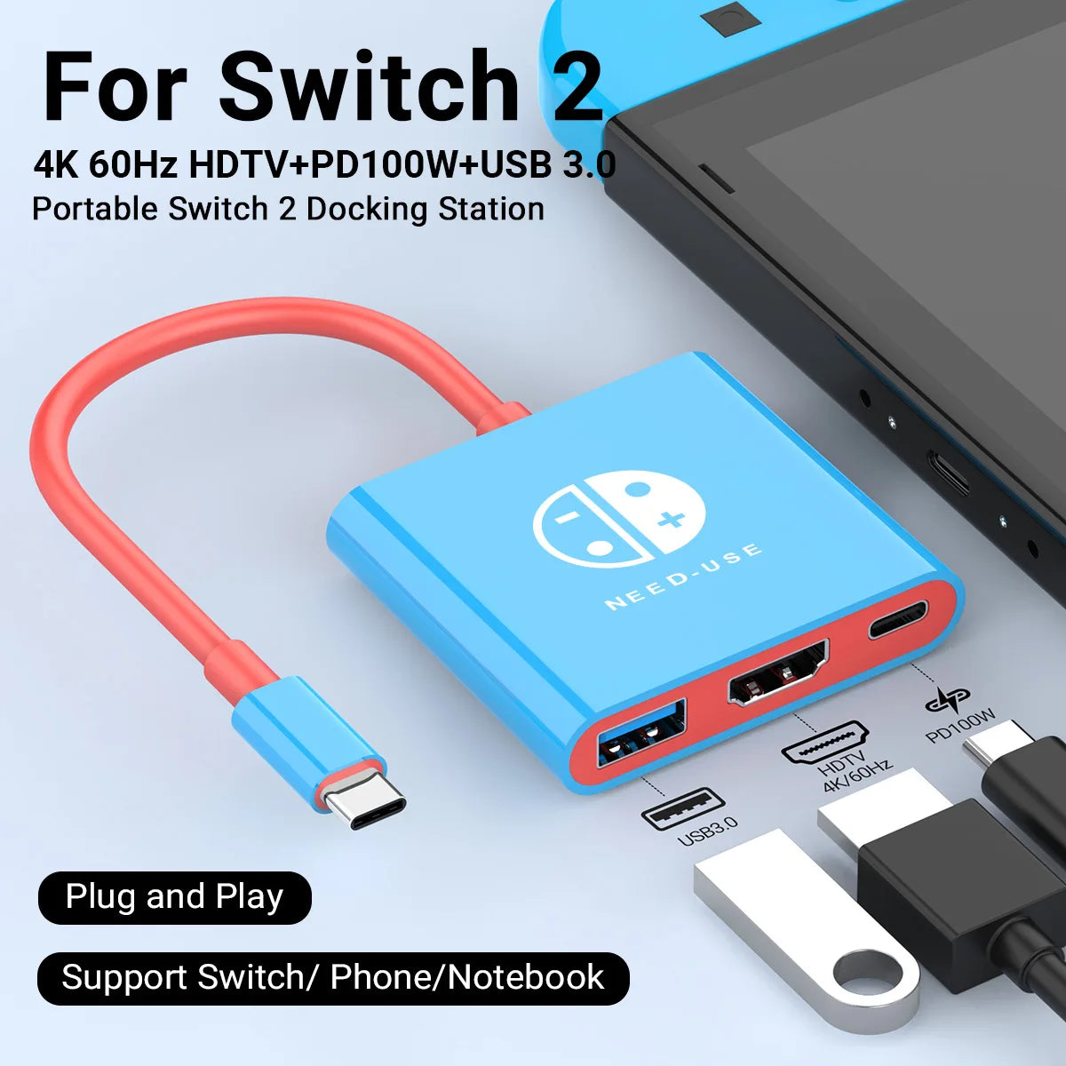 FOR SWITCH TYPE-C HUB Multi-function Adapter