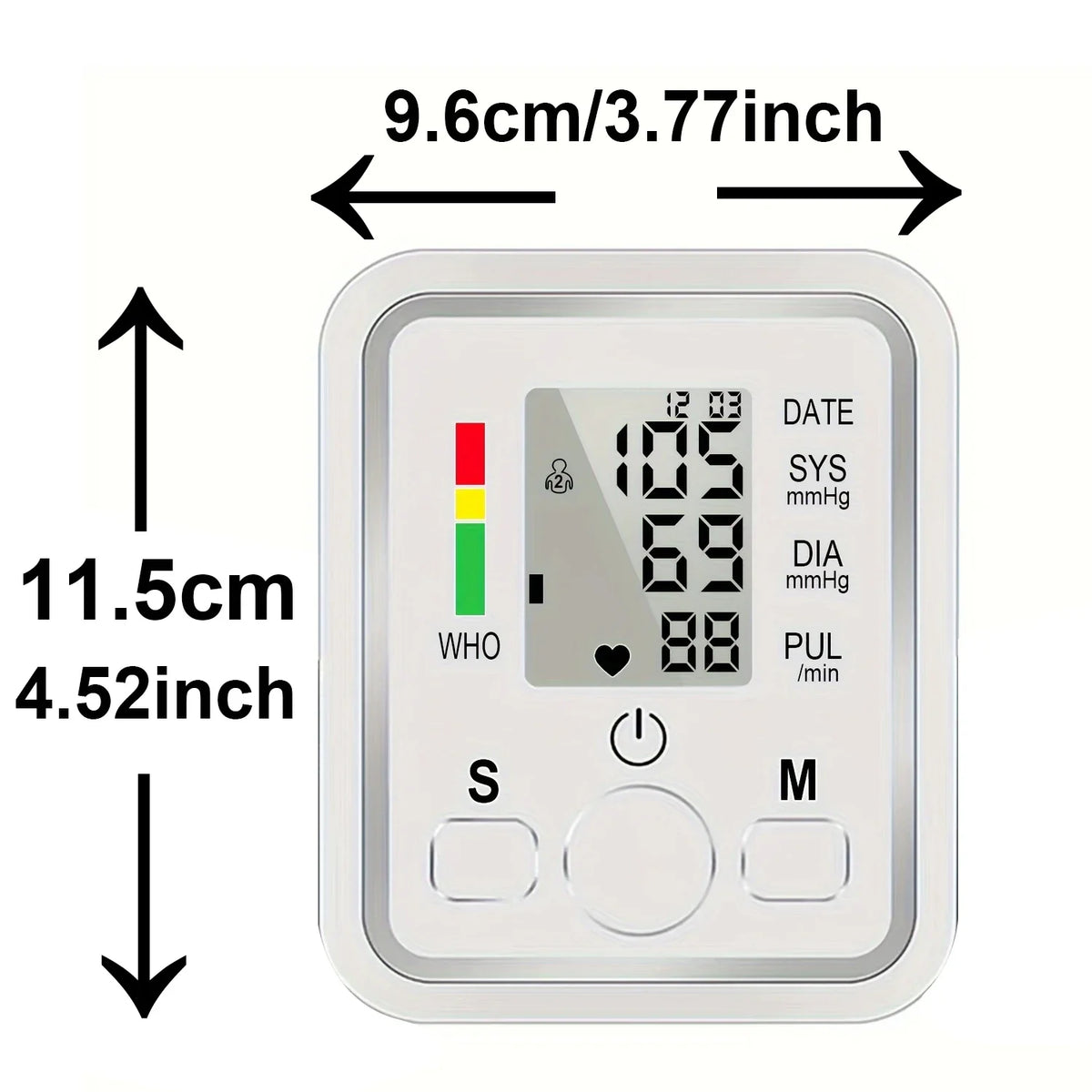 Automatic Upper Arm Blood Pressure Monitor – Digital BP & Pulse Meter