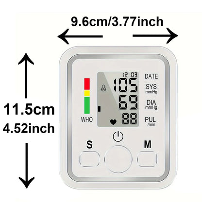 Automatic Upper Arm Blood Pressure Monitor – Digital BP & Pulse Meter