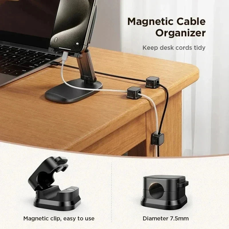 Magnetic Cable Clip Cable Holder Adhesive Wire Keeper Cord Organizer