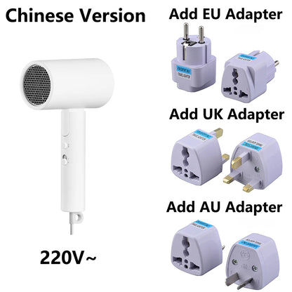 MIJIA 1600W Foldable Ionic Hair Dryer – 20,000 RPM High-Speed Motor, 15m/s Airflow for Quick Drying & Travel