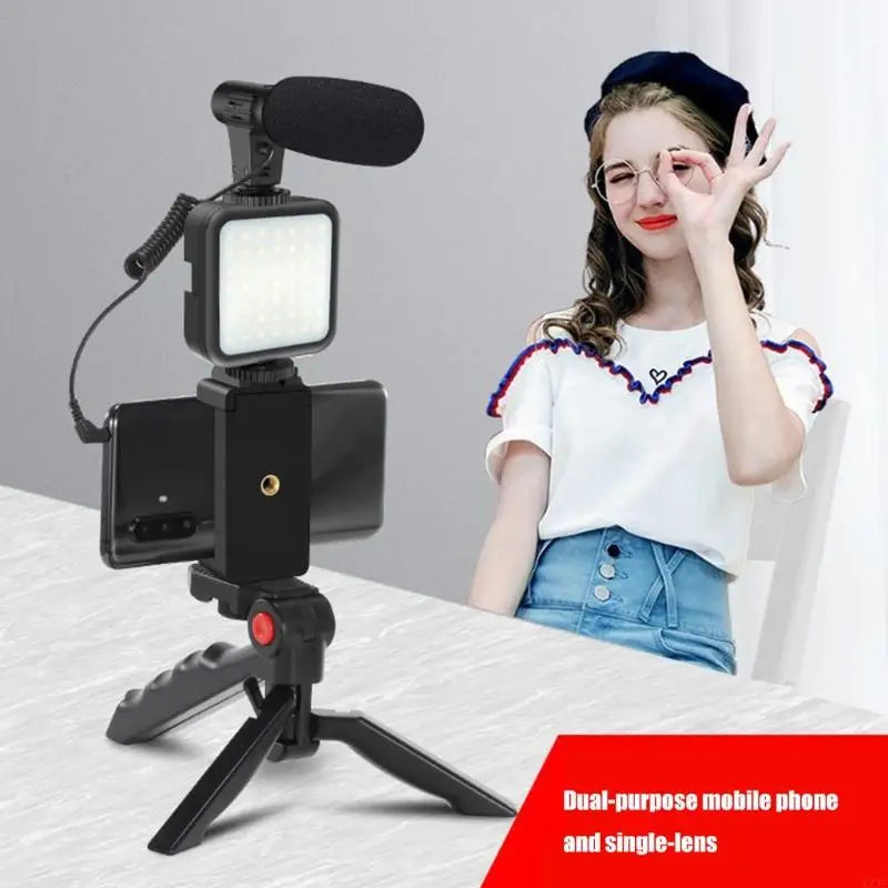 All-in-One Creator Kit – Phone Tripod, Mic & Ring Light