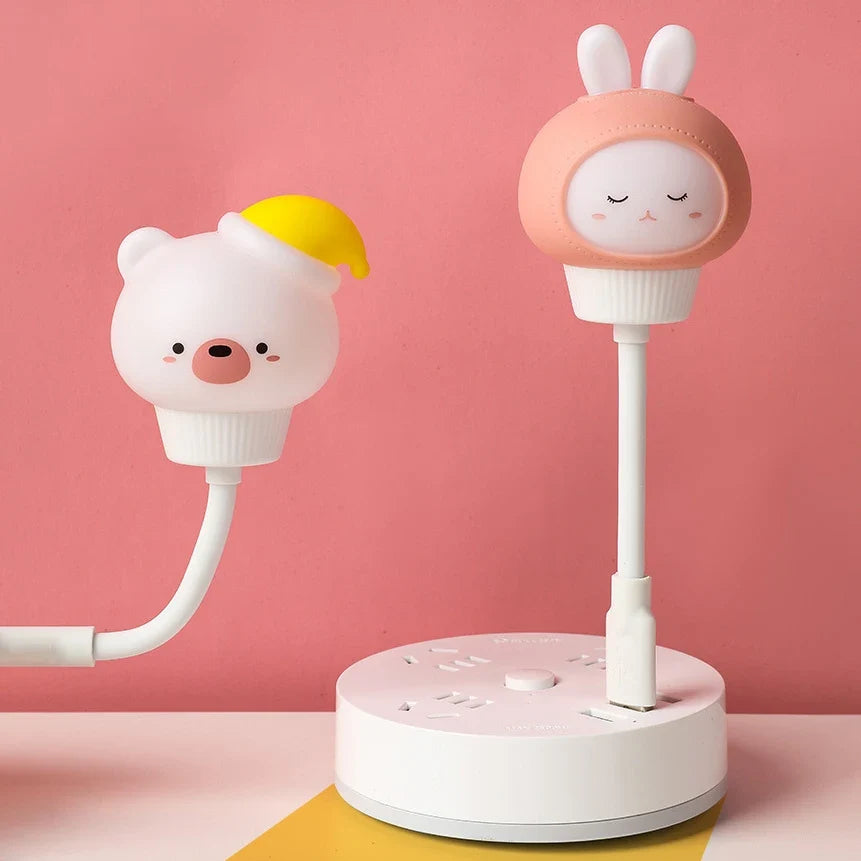 Cute Cartoon LED USB Night Light with Remote for Kids Bedroom & Bedside Lamp