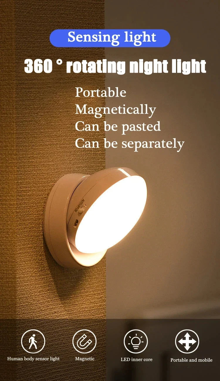 LED Night Light USB - Motion Sensor Bedside Cabinet & Wardrobe Lamp