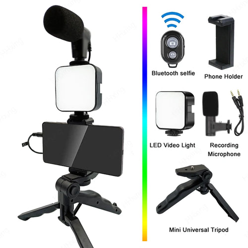 All-in-One Creator Kit – Phone Tripod, Mic & Ring Light