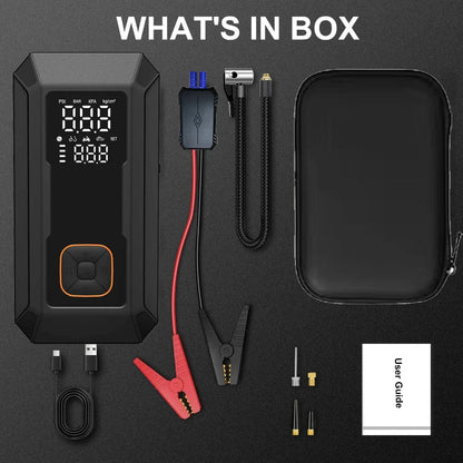 Car Jump Starter with Air Pump 4000A Jump Starter &150PSI Air Compressor, Portable Auto Power Banlk ,Tire Inflator, LED Light