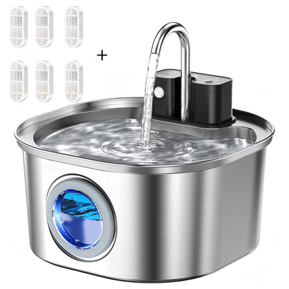 PureFlow Stainless Pet Water Fountain