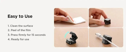 Magnetic Cable Clip Cable Holder Adhesive Wire Keeper Cord Organizer