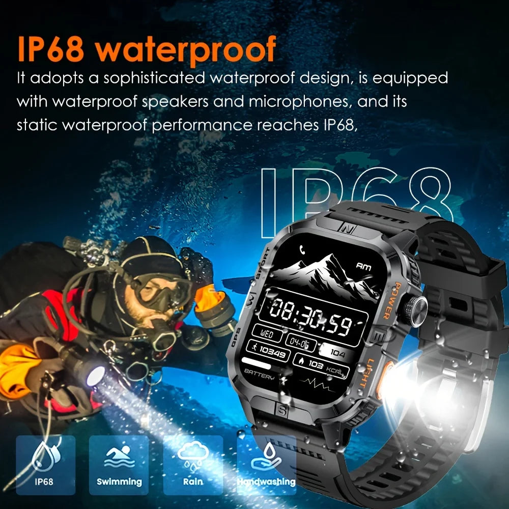 Men's GPS Smart Watch Outdoor Fitness Tracker AMOLED Bluetooth Call