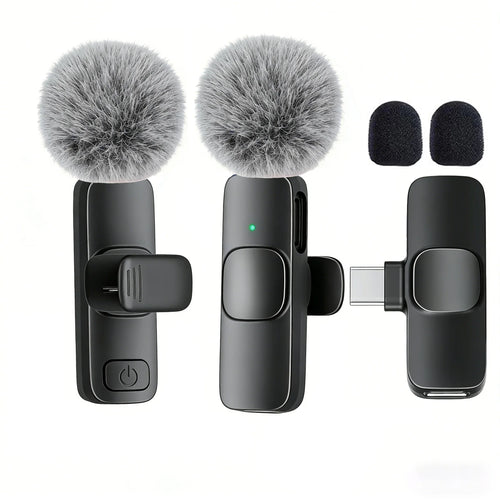 Type-C Port Professional Wireless Lavalier Microphone for Smartphones Plug Play