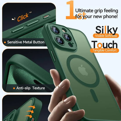 Luxury Magnetic Matte Shockproof Case – iPhone 11–16