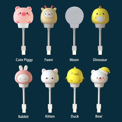 Cute Cartoon LED USB Night Light with Remote for Kids Bedroom & Bedside Lamp