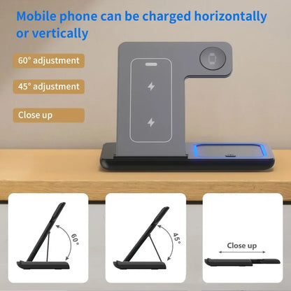 3-in-1 Foldable Wireless Charging Station for iPhone, Watch & AirPods