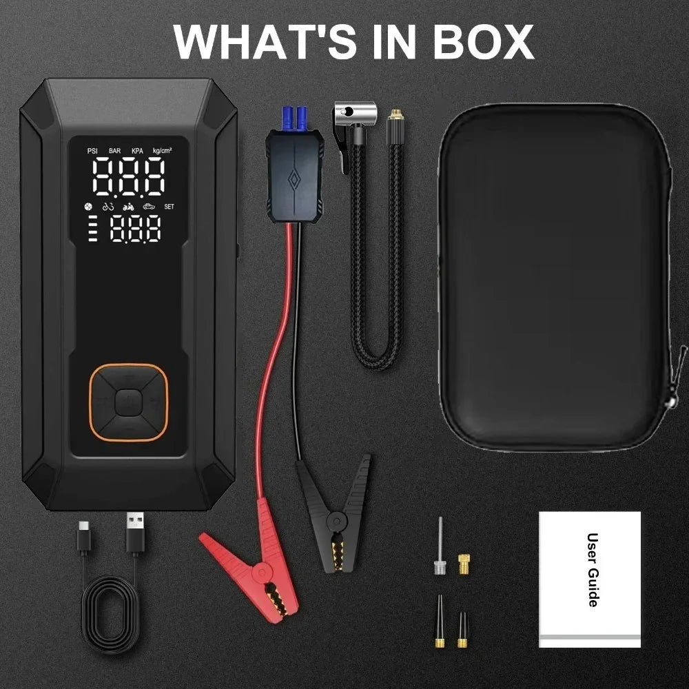 Car Jump Starter with Air Pump 4000A Jump Starter &150PSI Air Compressor, Portable Auto Power Banlk ,Tire Inflator, LED Light