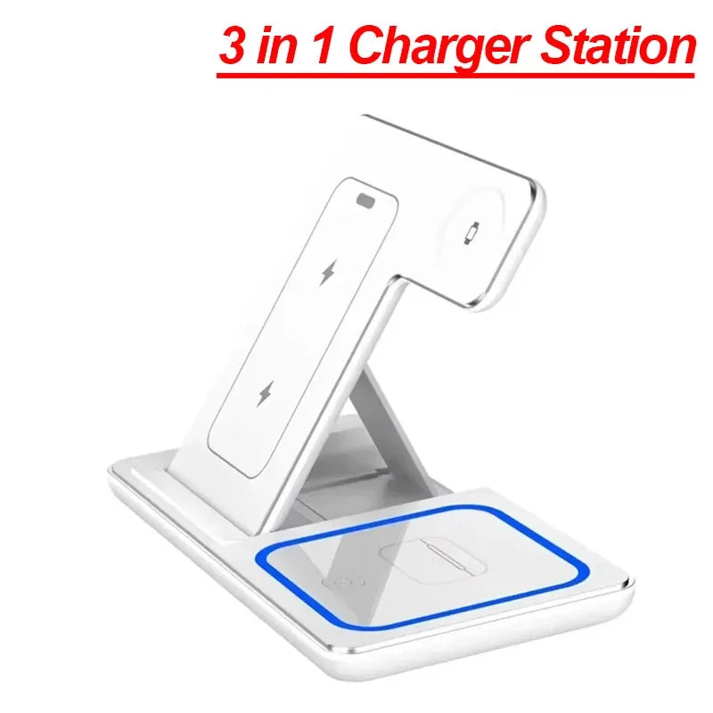 3-in-1 Foldable Wireless Charging Station for iPhone, Watch & AirPods