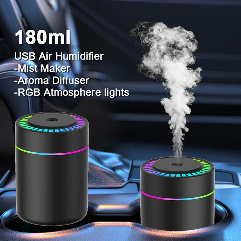 180ML Mini USB Aroma Humidifier & Essential Oil Diffuser with LED Light