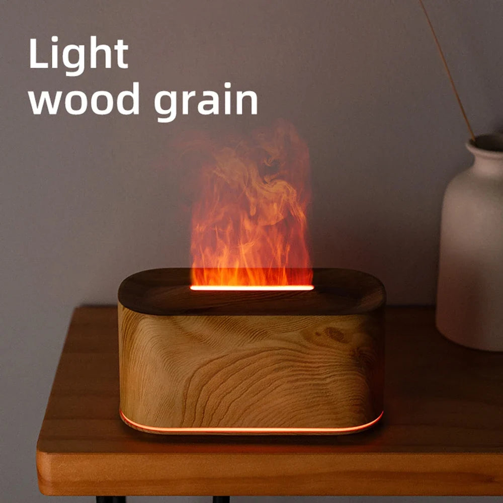 Aromatherapy Diffuser with Flame Effect, Essential Oil Diffuser and Cool Mist Humidifier, Silent Humidifier for Home and Bedroom
